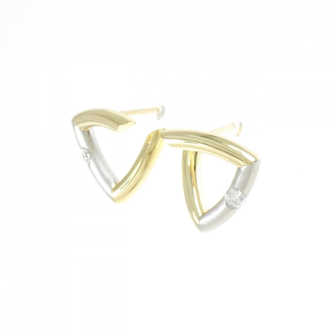 750YG/PT Diamond Earrings