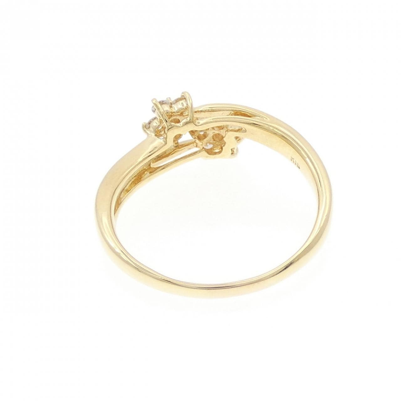 K18YG フラワー ダイヤモンド リング 0.30CT