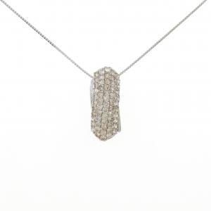 K18WG パヴェ ダイヤモンド ネックレス 1.60CT