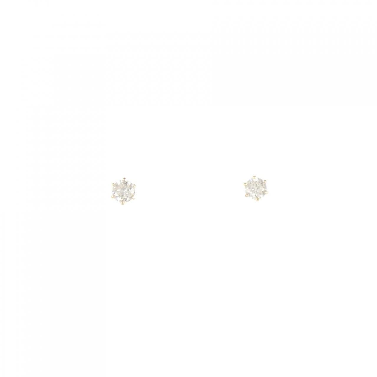 【新品】K18YG ソリティア ダイヤモンド ピアス 0.12CT