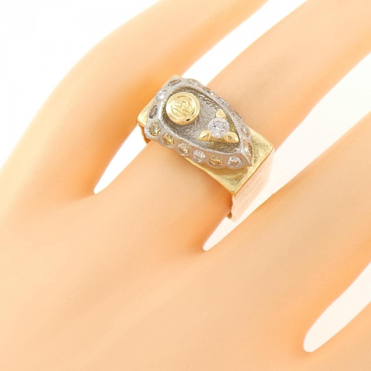 K20YG/K18WG ダイヤモンド リング 0.55CT
