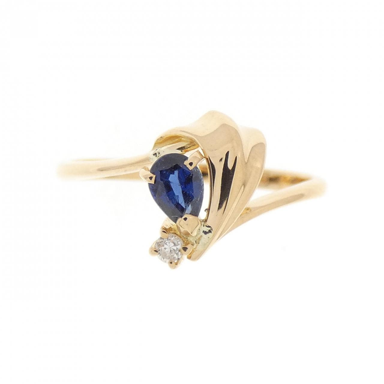 K18YG サファイヤ リング 0.19CT