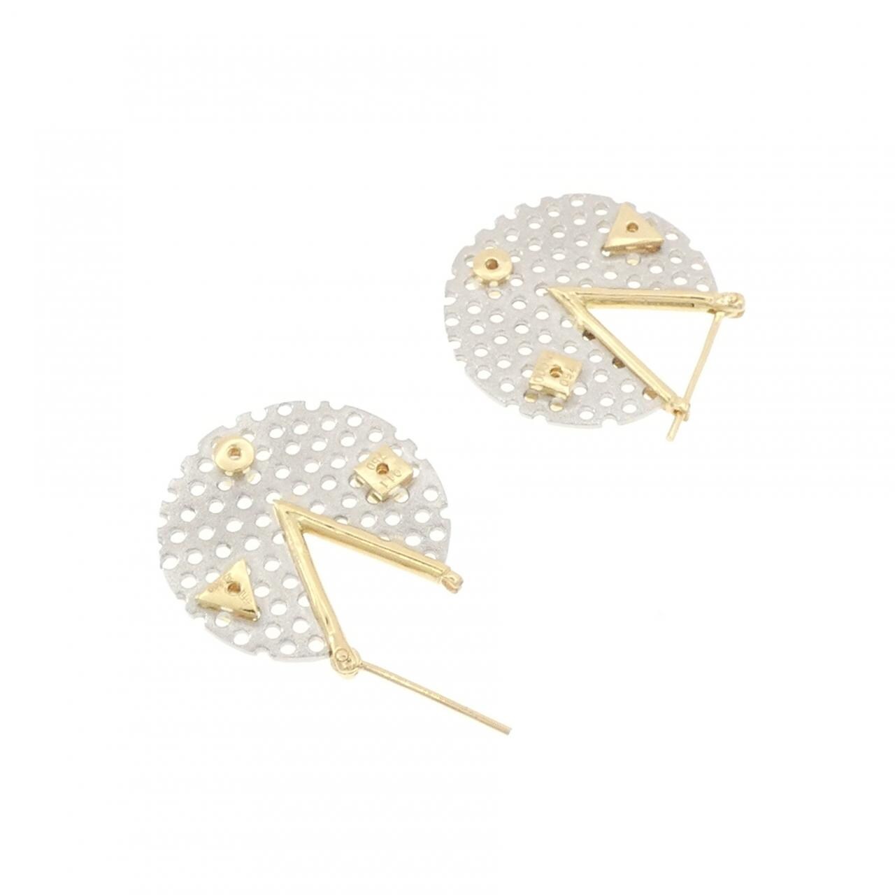 750YG/PT900 ダイヤモンド ピアス 0.11CT