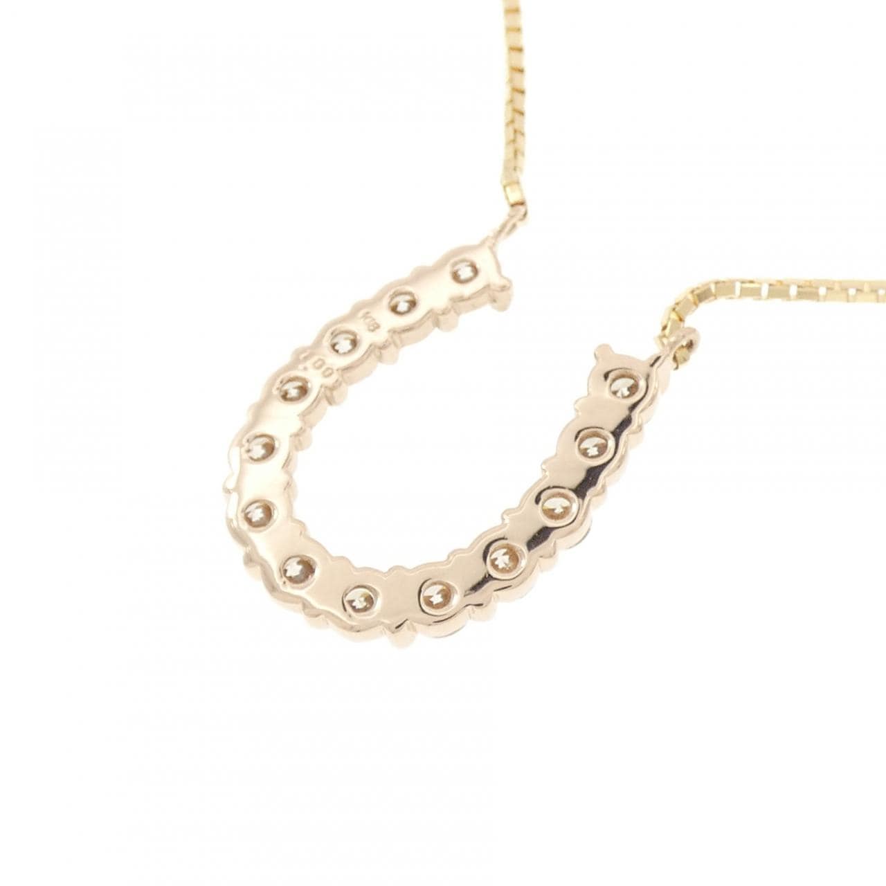 K18PG/K18YG Horseshoe Diamond Necklace 1.00CT
