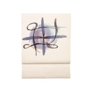 名古屋帯　塩瀬染帯　友禅金彩加工