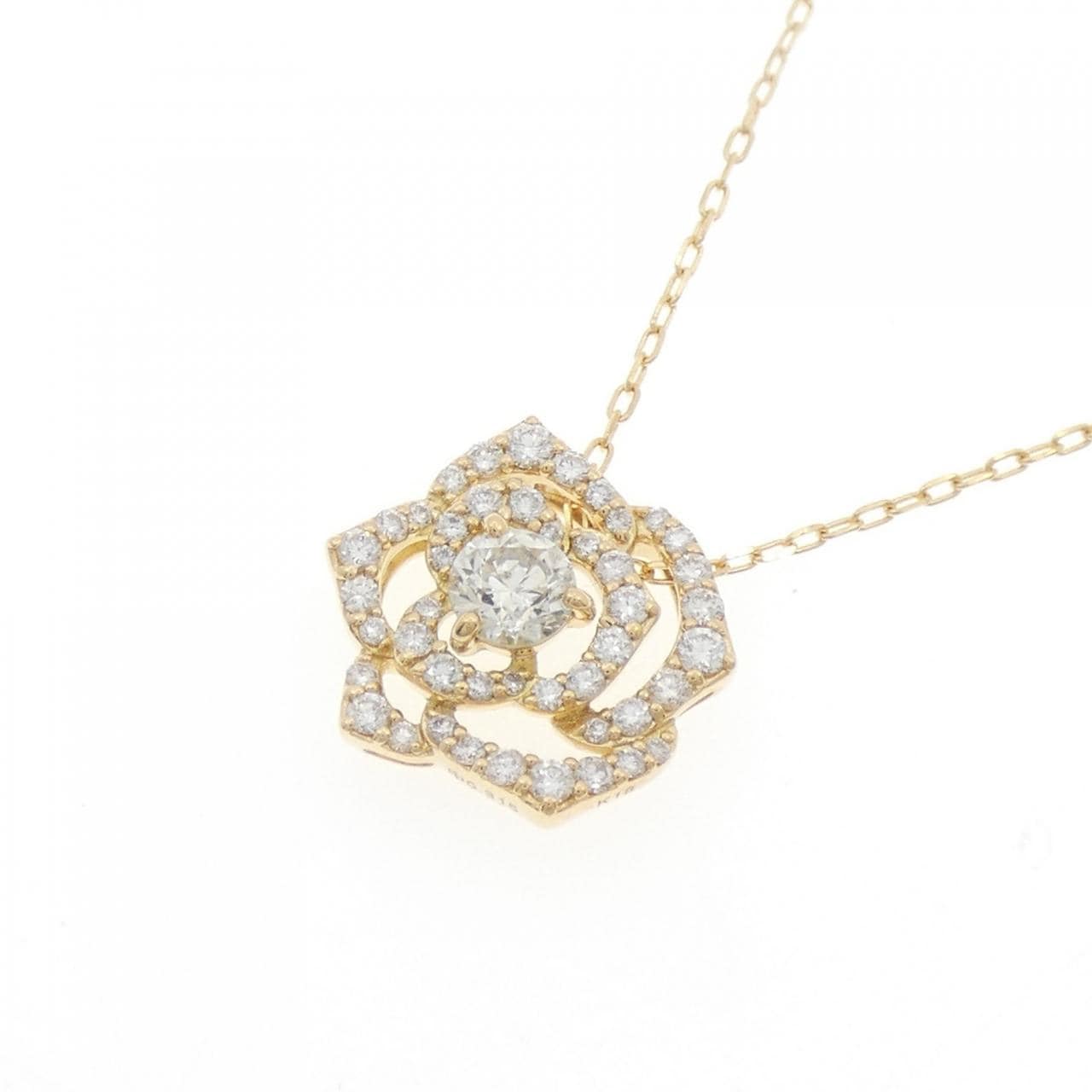 K18YG ローズ ダイヤモンド ネックレス 0.315CT