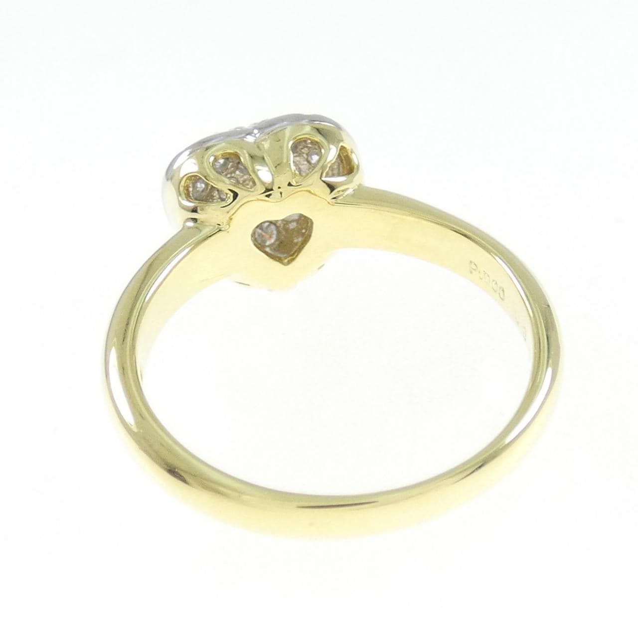 K18YG/PT900 ハート ダイヤモンド リング 0.30CT