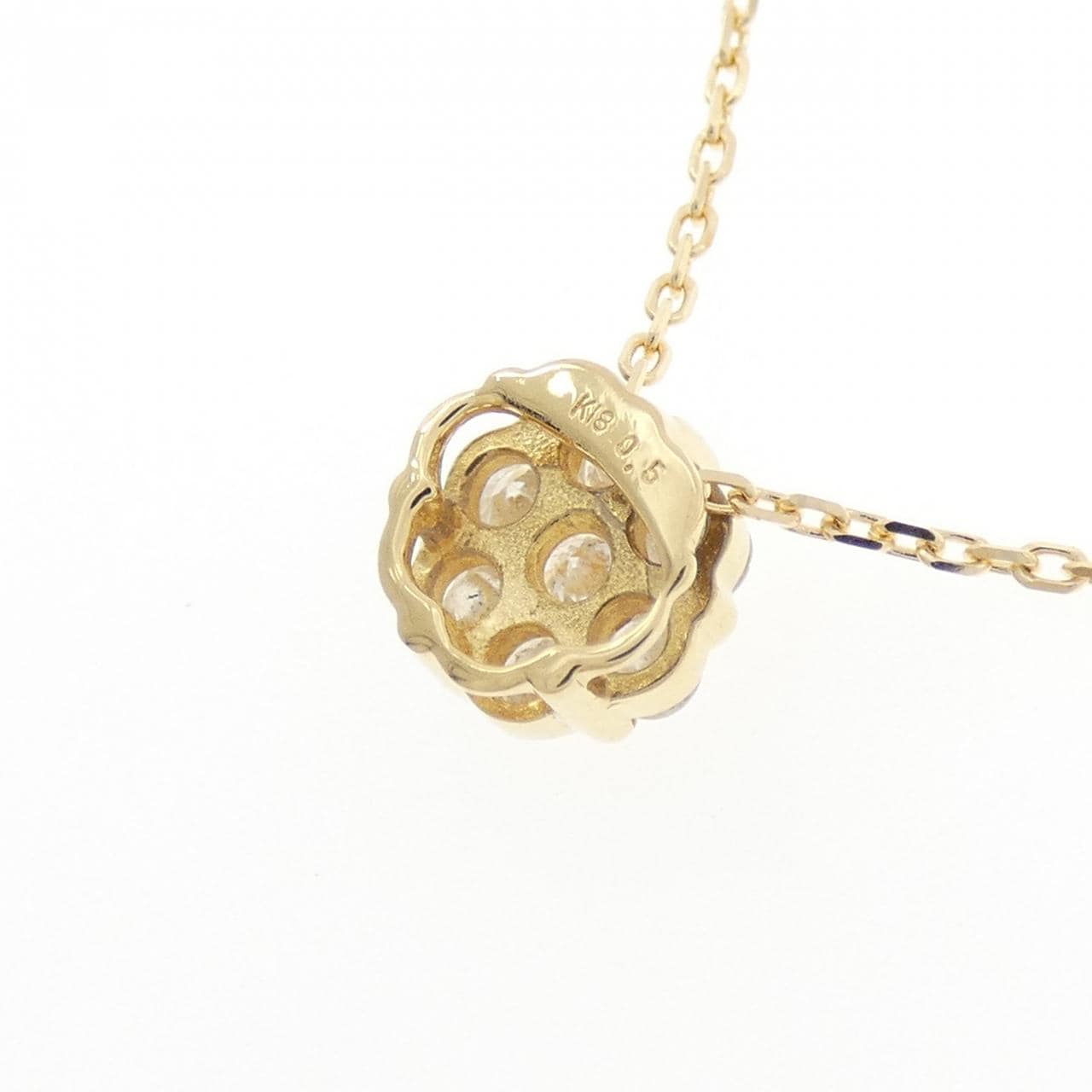 K18YG フラワー ダイヤモンド ネックレス 0.5CT