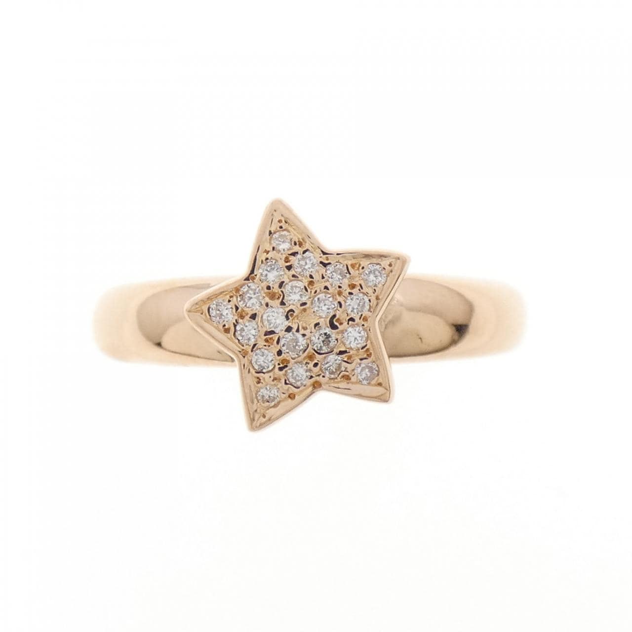 K18PG スター パヴェ ダイヤモンド リング 0.10CT