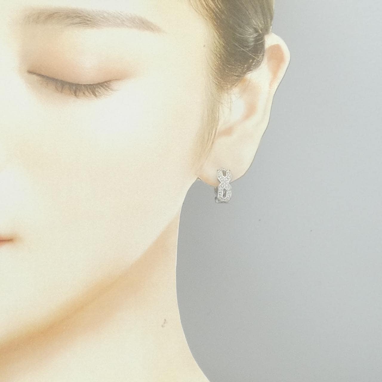 K18WG ダイヤモンド ピアス 0.10CT