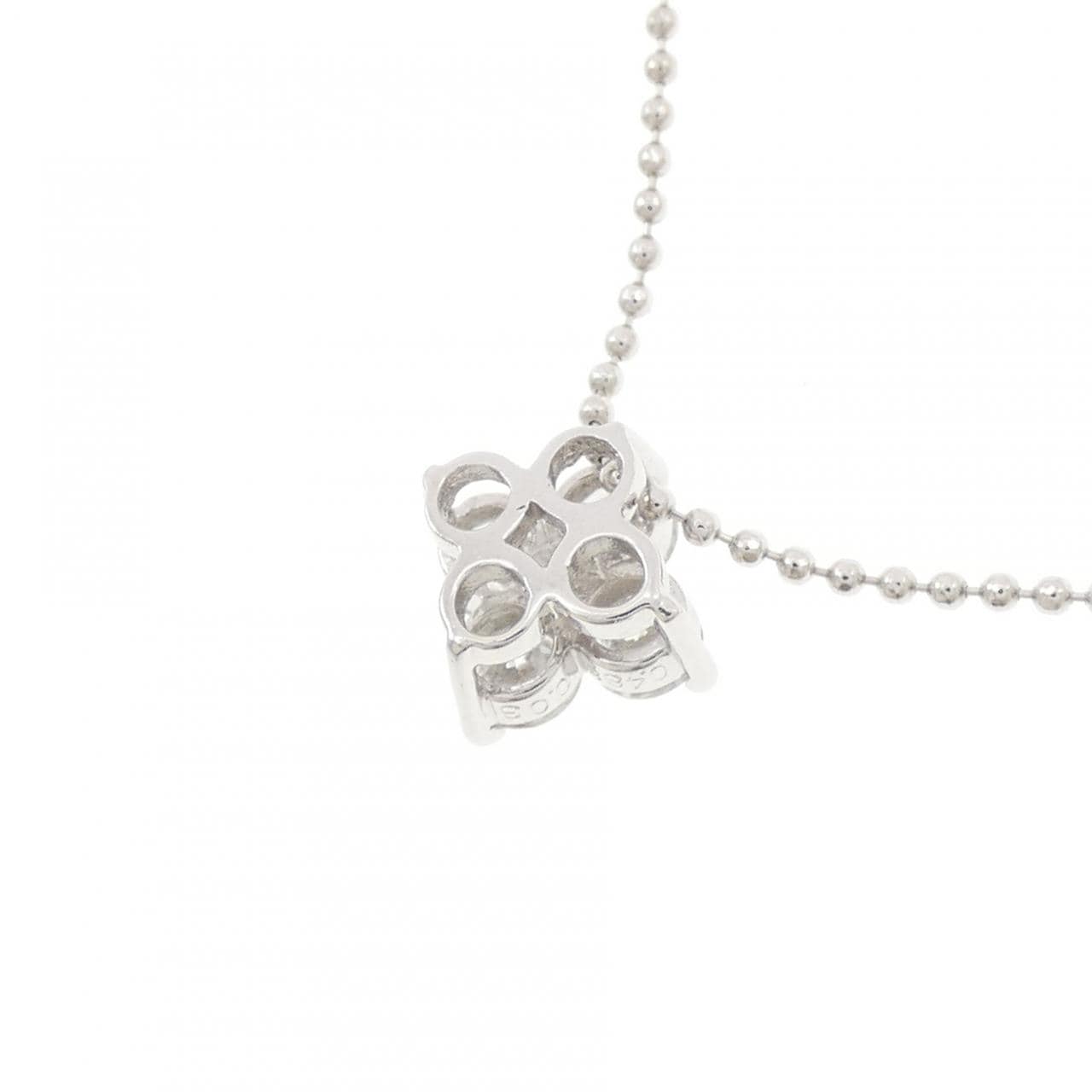 PT900/PT850 フラワー ダイヤモンド ネックレス 0.03CT