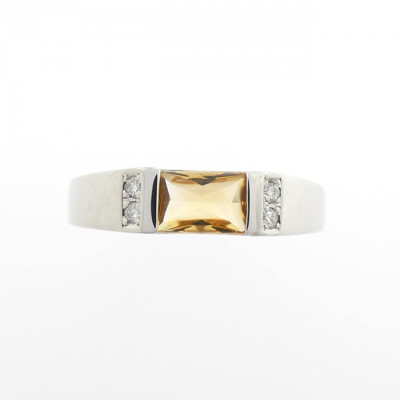 K18WG シトリン リング 0.52CT