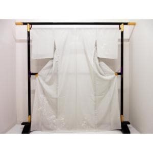 【新品】単衣　駒絽訪問着　友禅銀彩加工