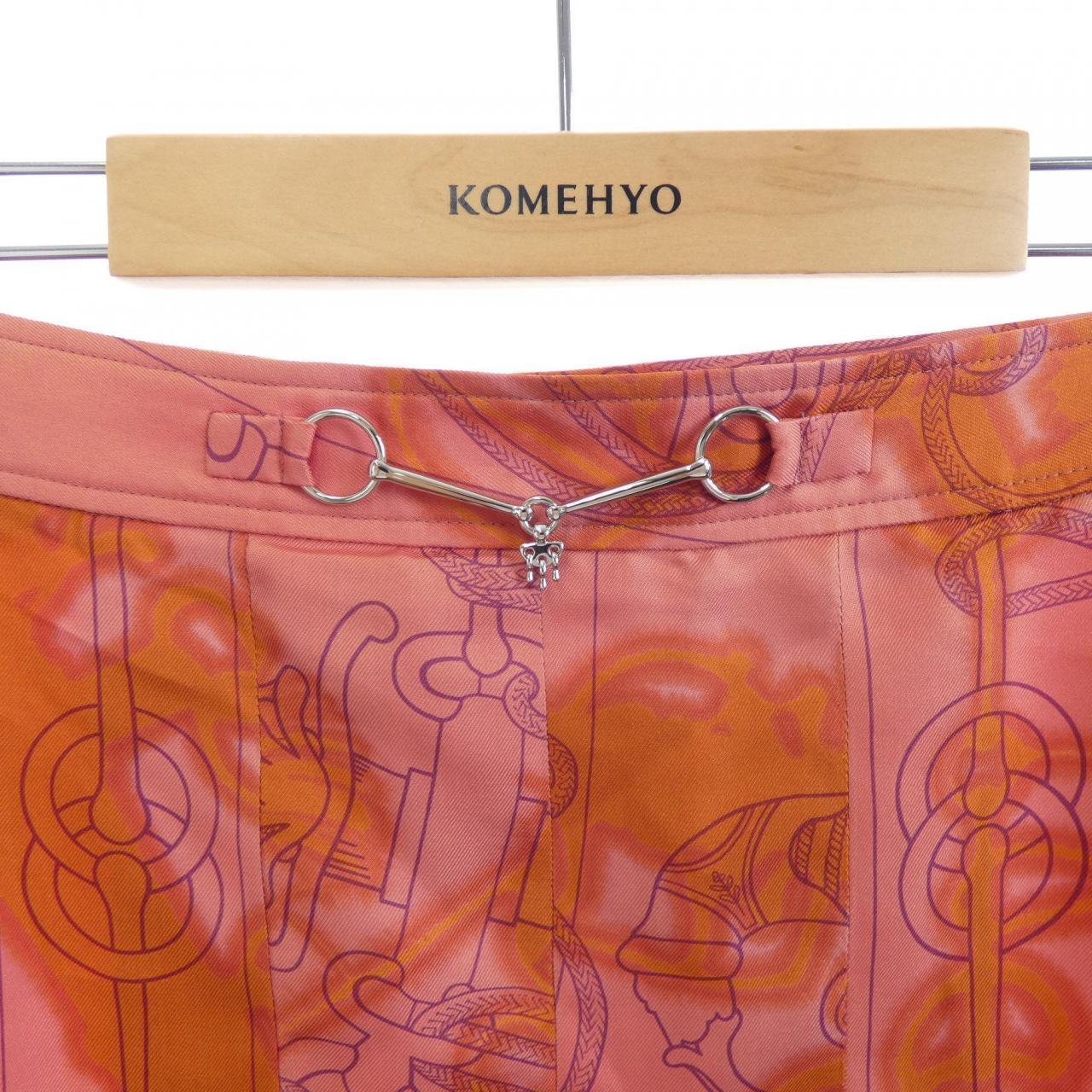 エルメス HERMES CLIQUETIS TATTOO AQUARELLE 2E0305DW ツイルレーヌ スカート