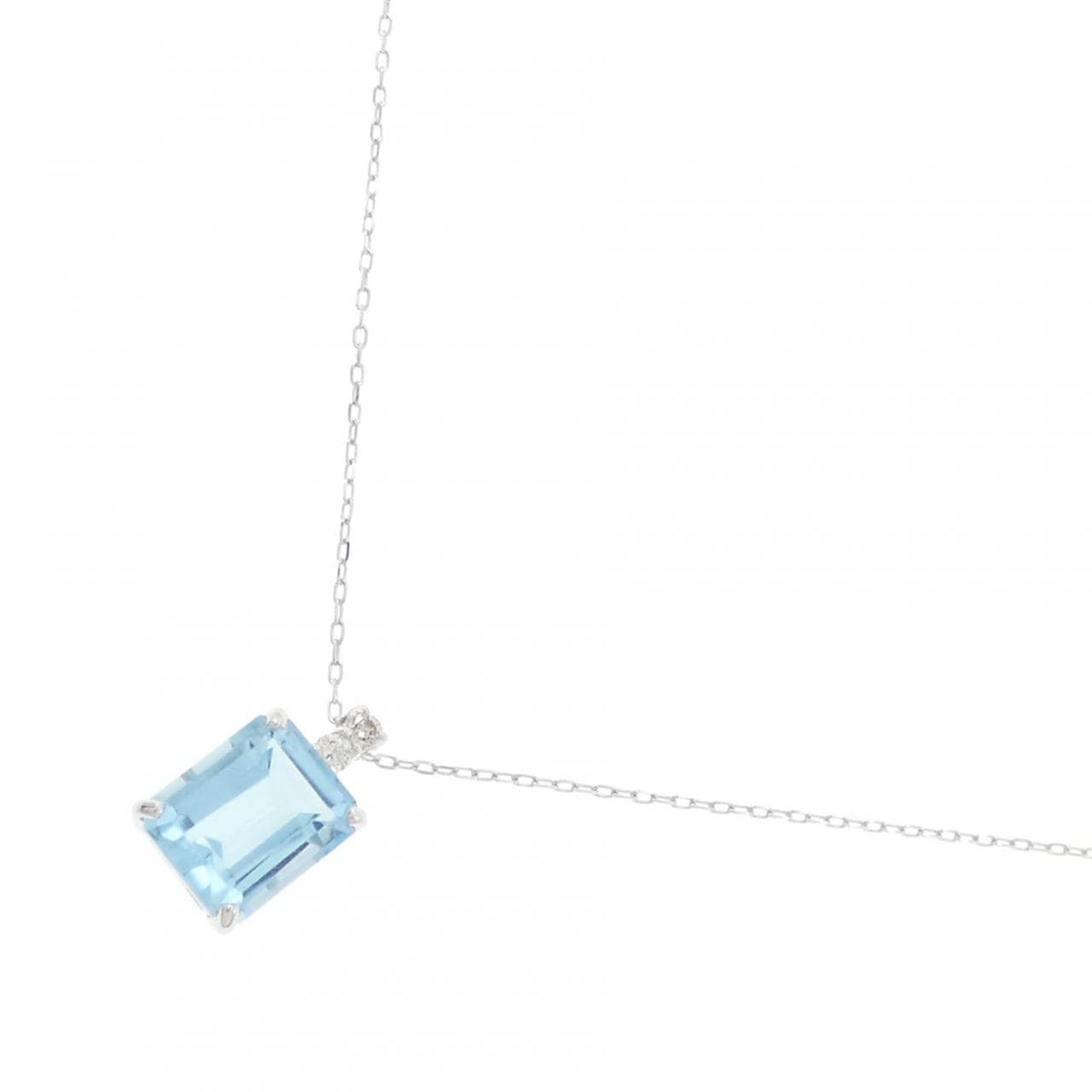 K18WG ブルートパーズ ネックレス 5.43CT