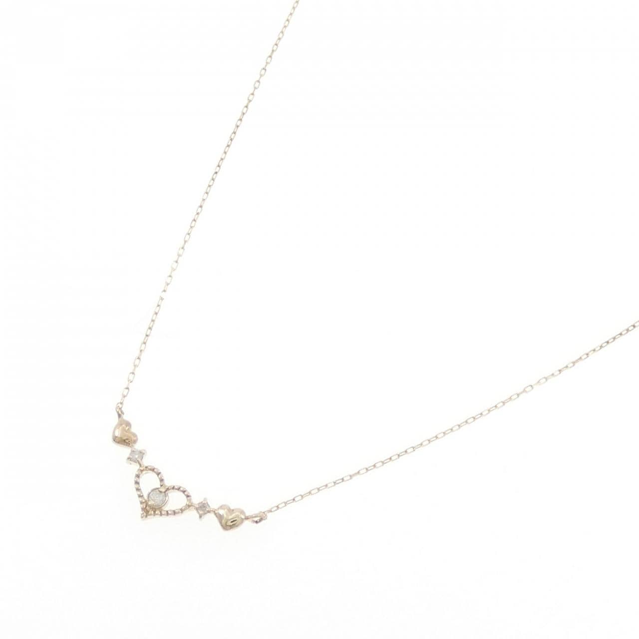 K10YG ハート ダイヤモンド ネックレス 0.03CT