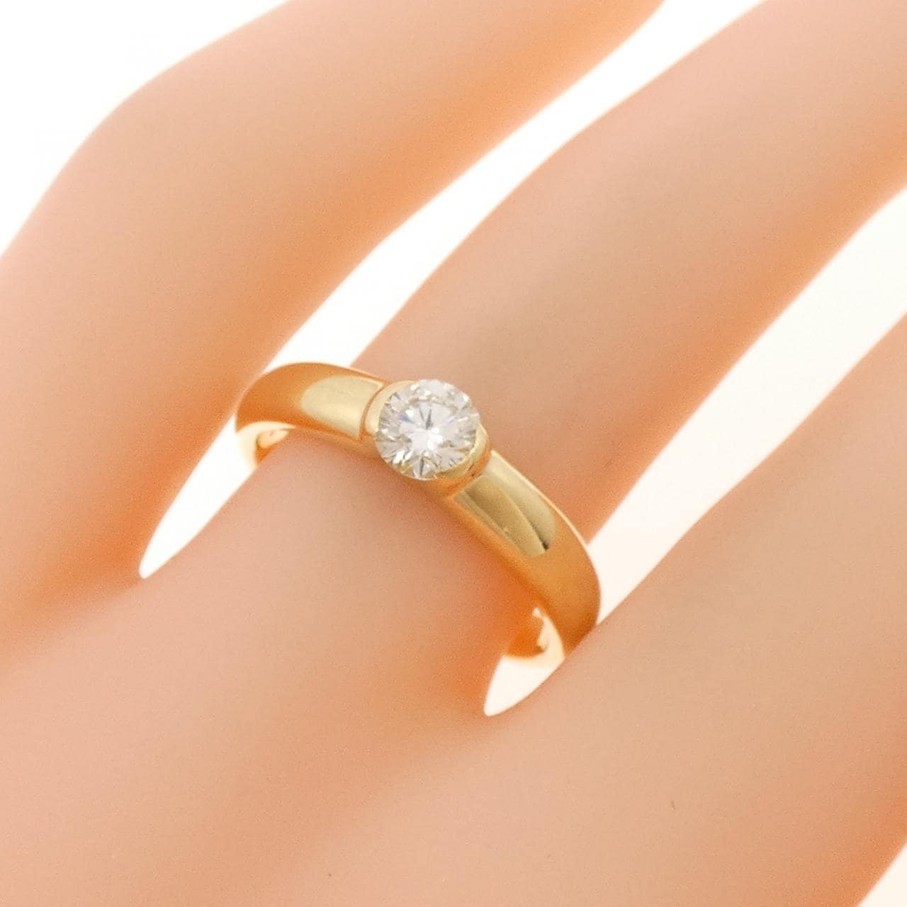 K18YG ダイヤモンド リング 0.365CT
