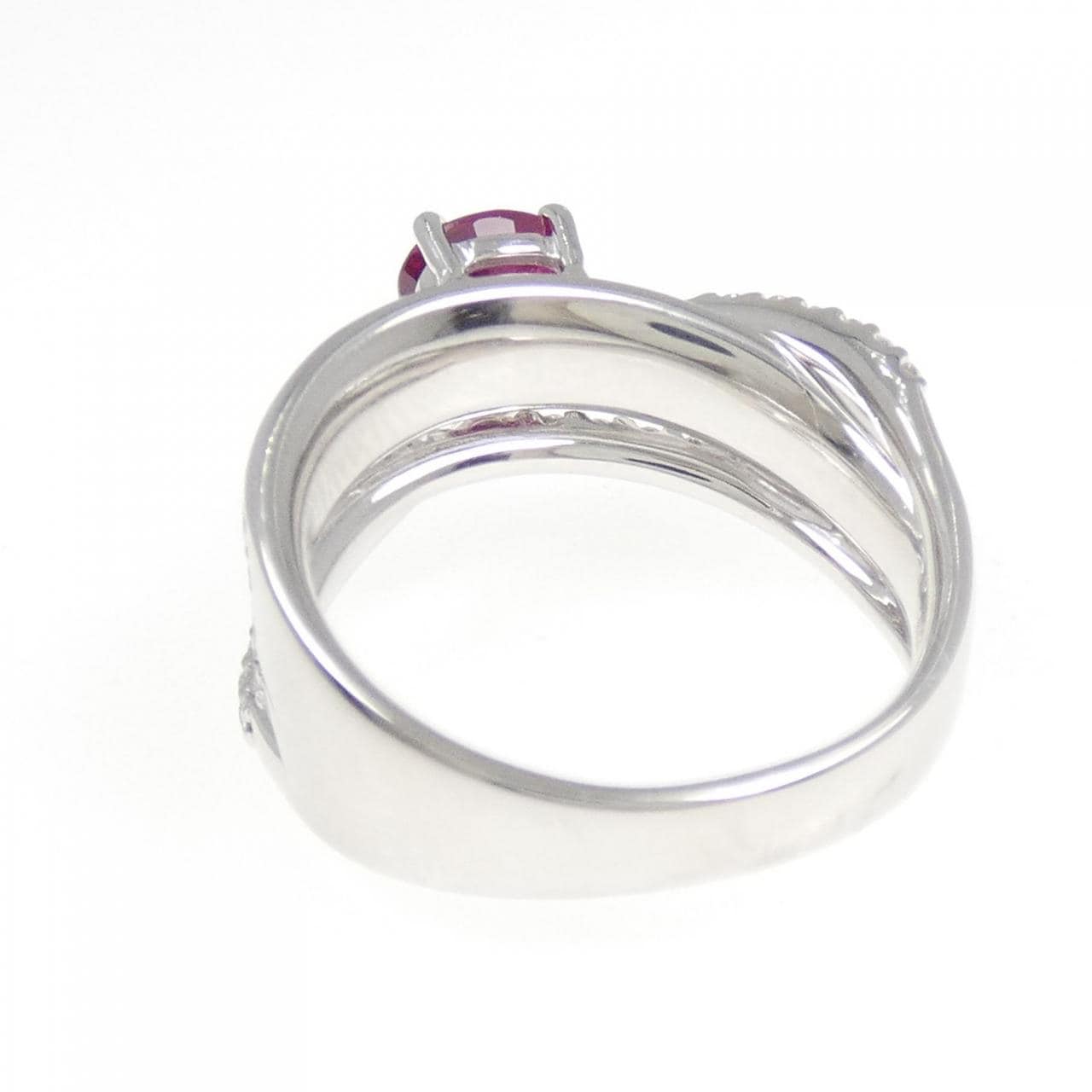 K18WG ルビー リング 0.74CT