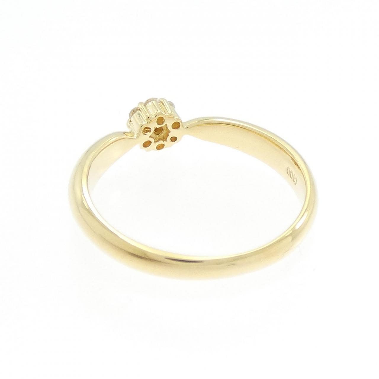 K18YG フラワー ダイヤモンド リング 0.09CT