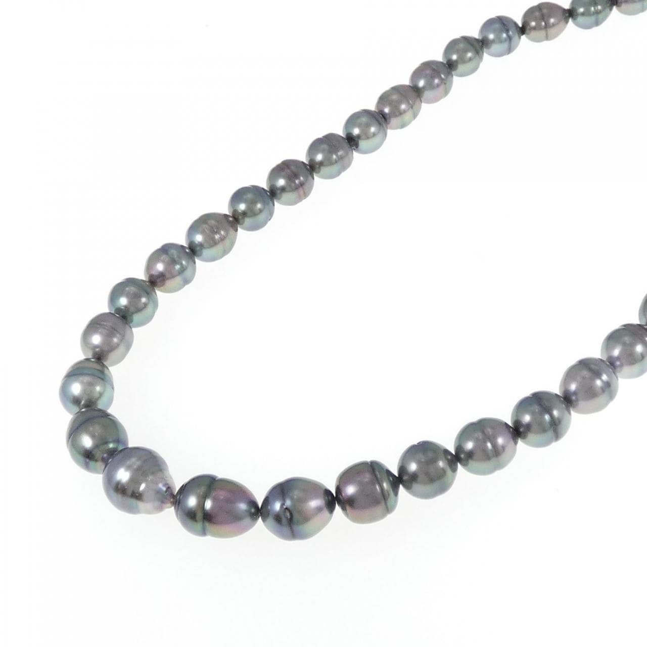 Silver clasp black butterfly pearl necklace 7.5-11mm