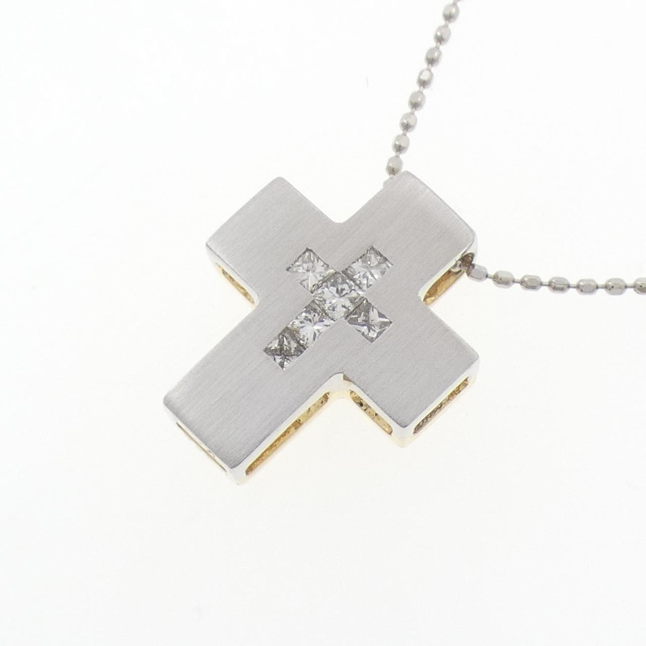 K18/K18WG/PT850 クロス サファイヤ ネックレス 0.20CT