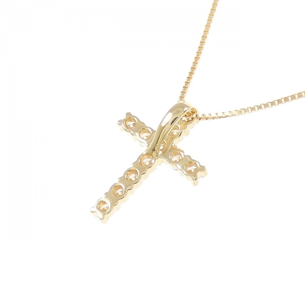 K18YG cross Diamond necklace