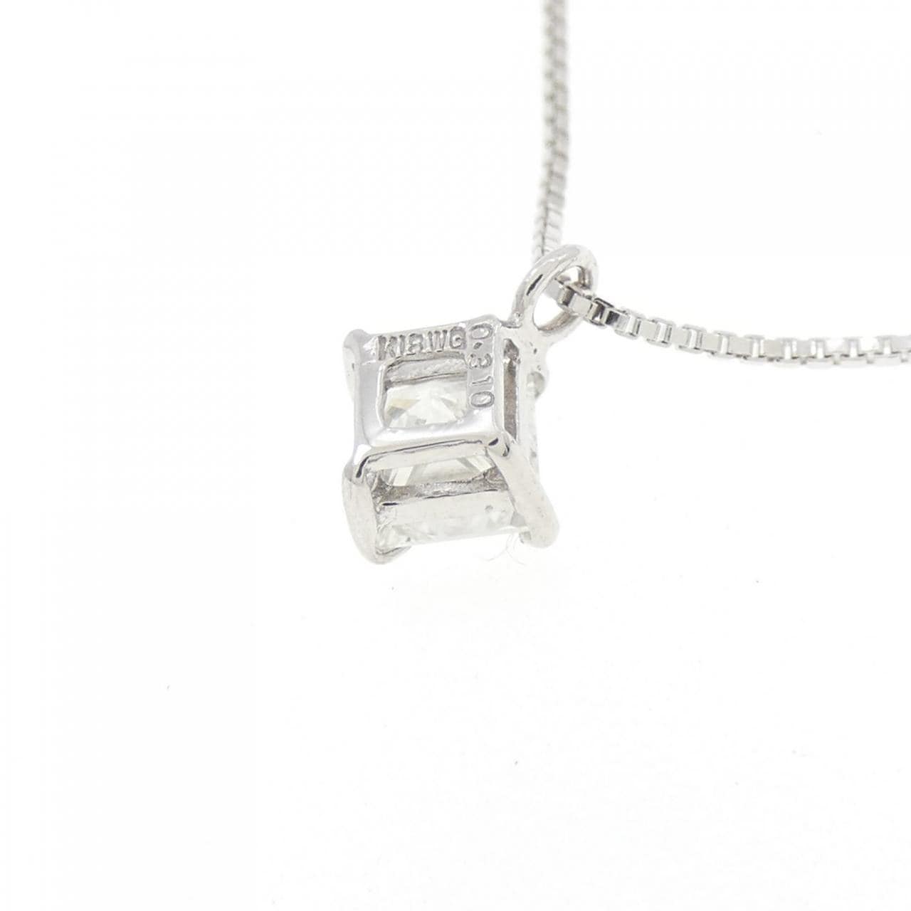 K18WG ソリティア ダイヤモンド ネックレス 0.310CT