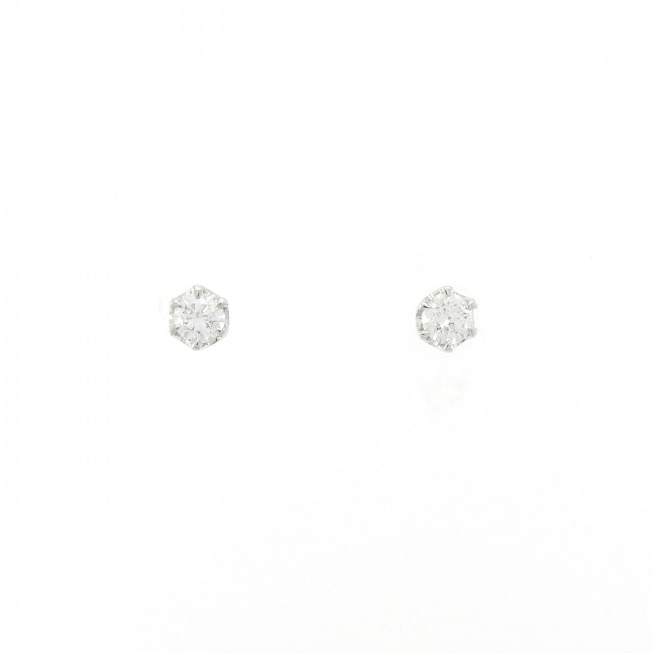 PT900 ソリティア ダイヤモンド ピアス 0.18CT