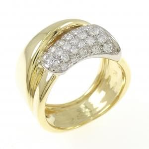 750YG/750WG パヴェ ダイヤモンド リング 0.58CT