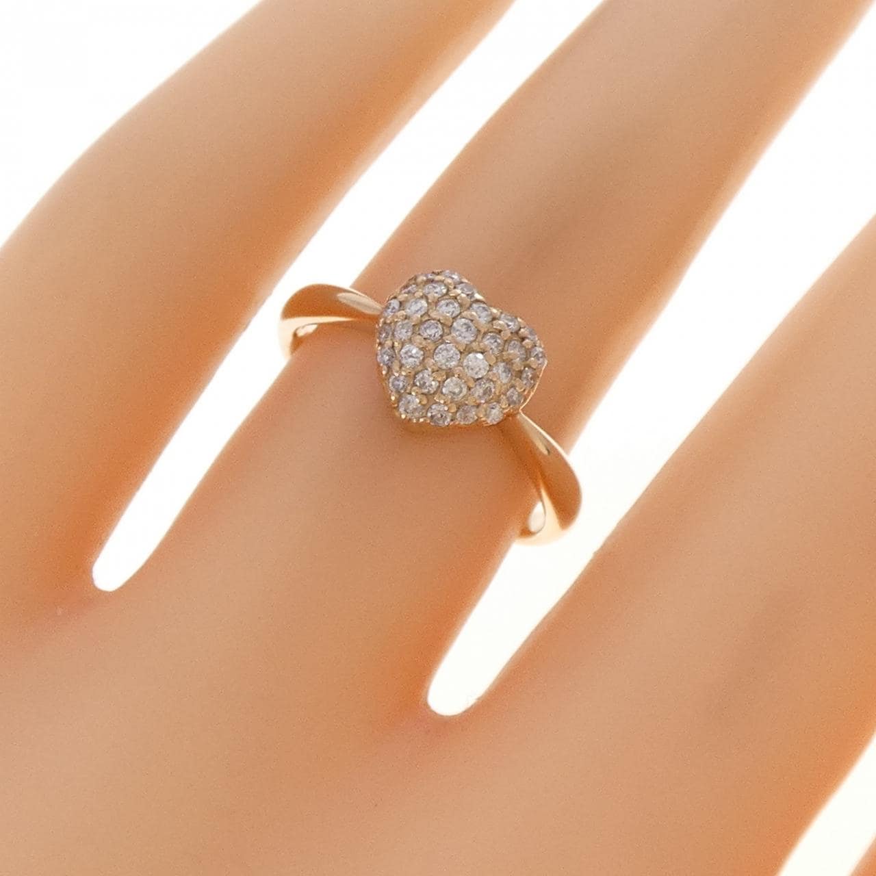 K18PG ハート ダイヤモンド リング 0.25CT