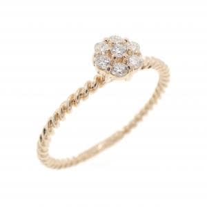 K18PG フラワー ダイヤモンド リング 0.11CT
