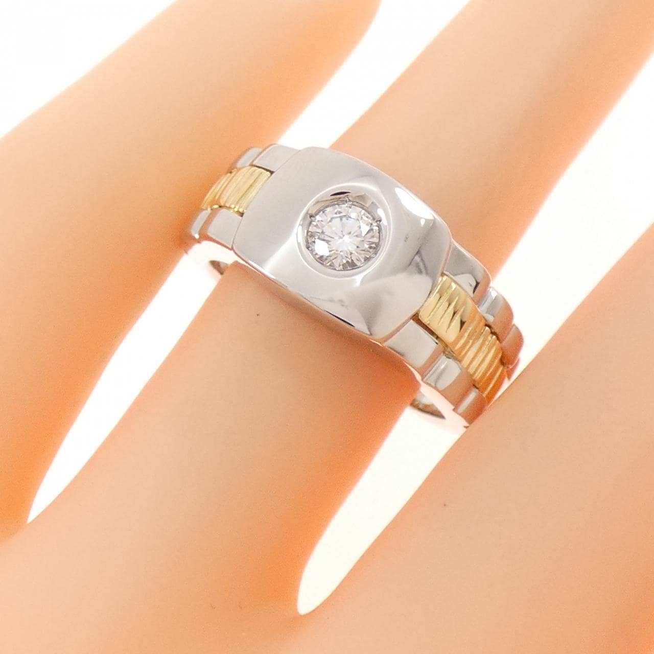 PT900/K18YG ダイヤモンド リング 0.22CT