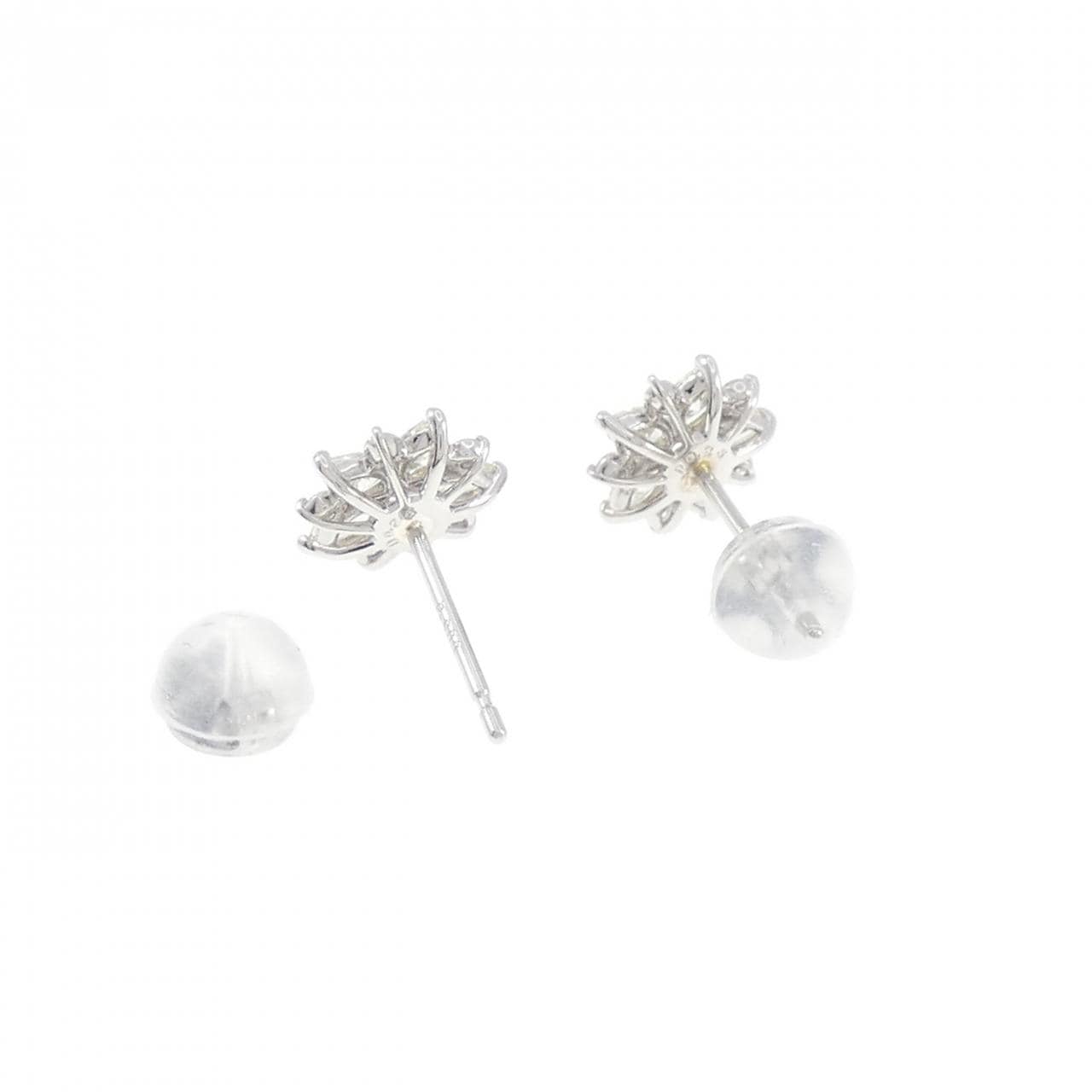 【新品】PT900 フラワー ダイヤモンド ピアス 0.50CT