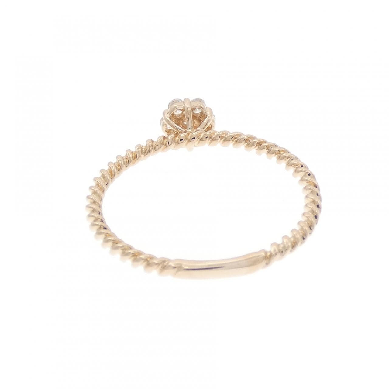 K18PG フラワー ダイヤモンド リング 0.11CT