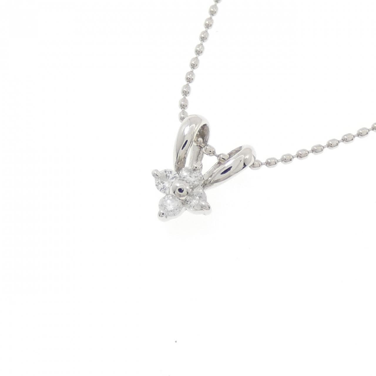 PT/PT850 フラワー ダイヤモンド ネックレス 0.08CT
