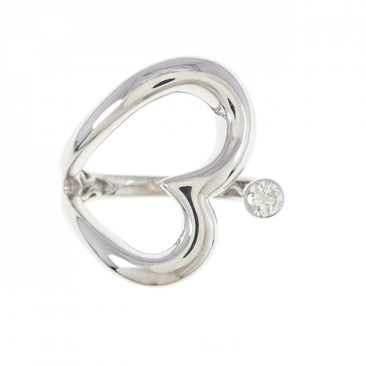 K18WG heart Diamond ring 0.17CT