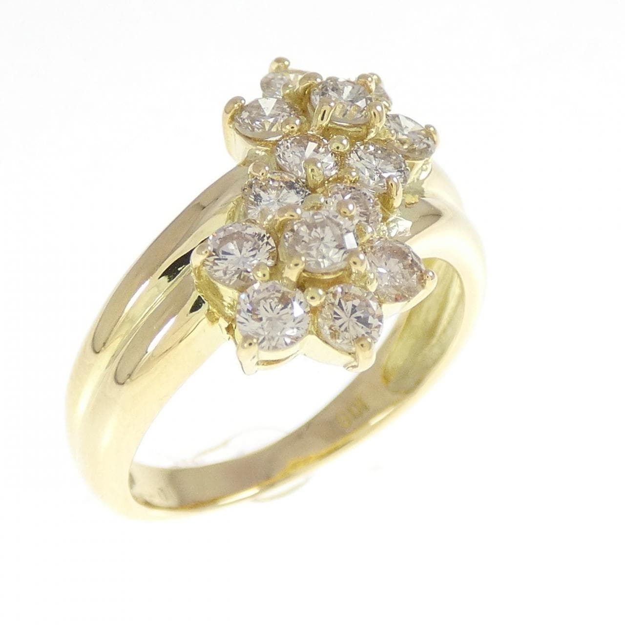 K18YG フラワー ダイヤモンド リング 1.0CT