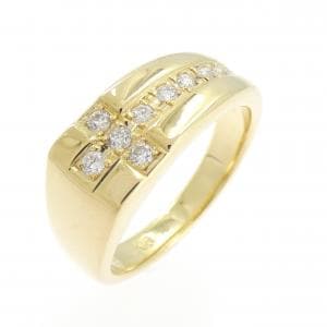 K18YG クロス ダイヤモンド リング 0.12CT