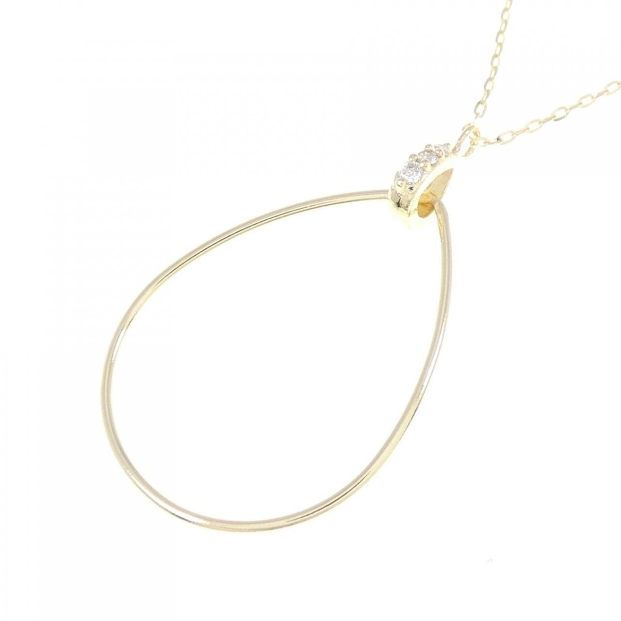 [BRAND NEW] K10YG Three Stone Diamond Necklace 0.02CT