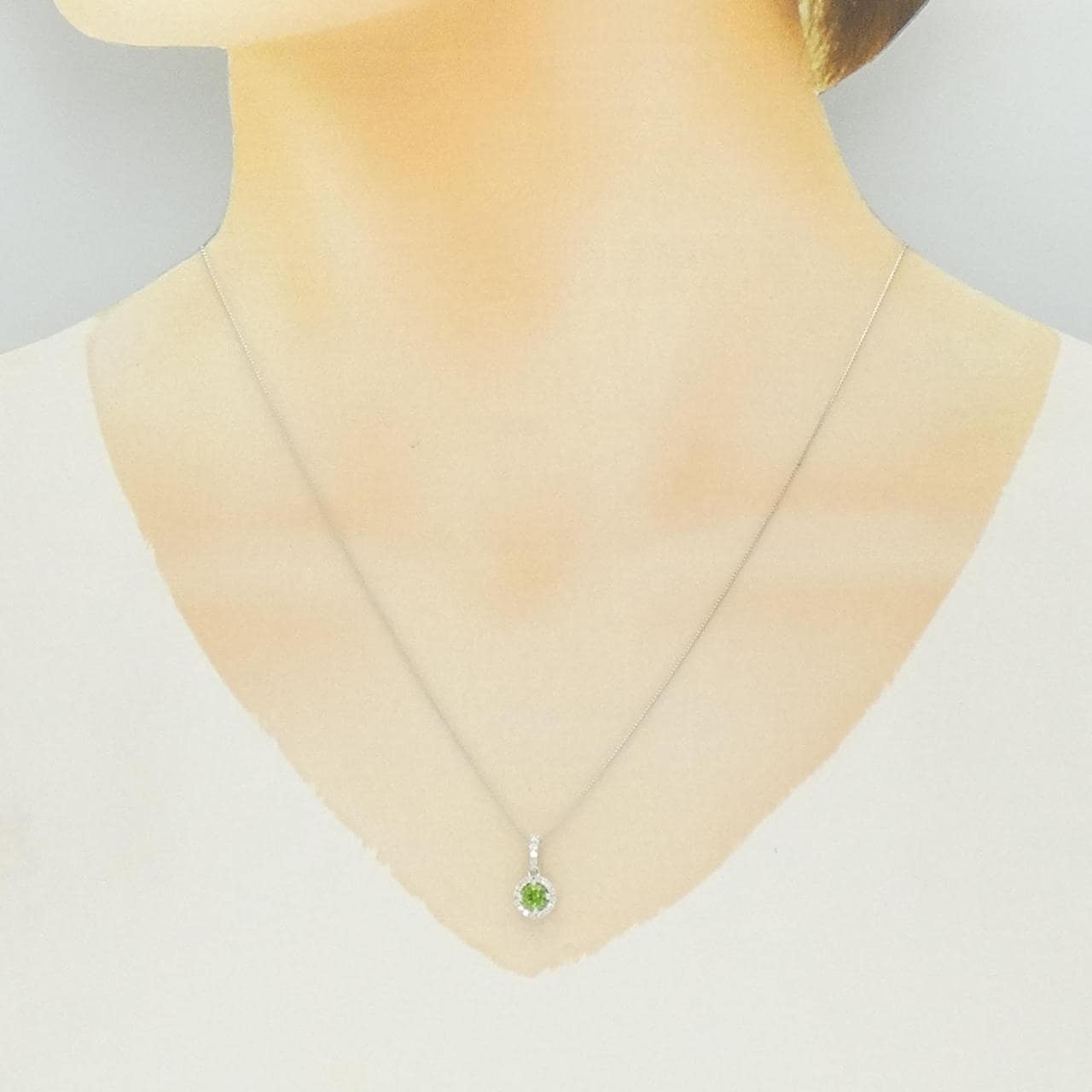 750WG/K18WG デマントイドガーネット ネックレス 0.38CT