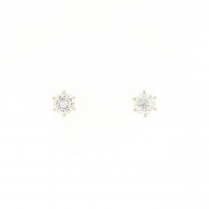 【リメイク】K18YG/ST ダイヤモンド ピアス 0.246CT 0.262CT D-E VS1-2 VG-GOOD