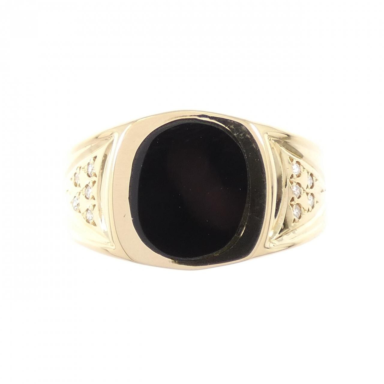 K18YG黑瑪瑙戒指