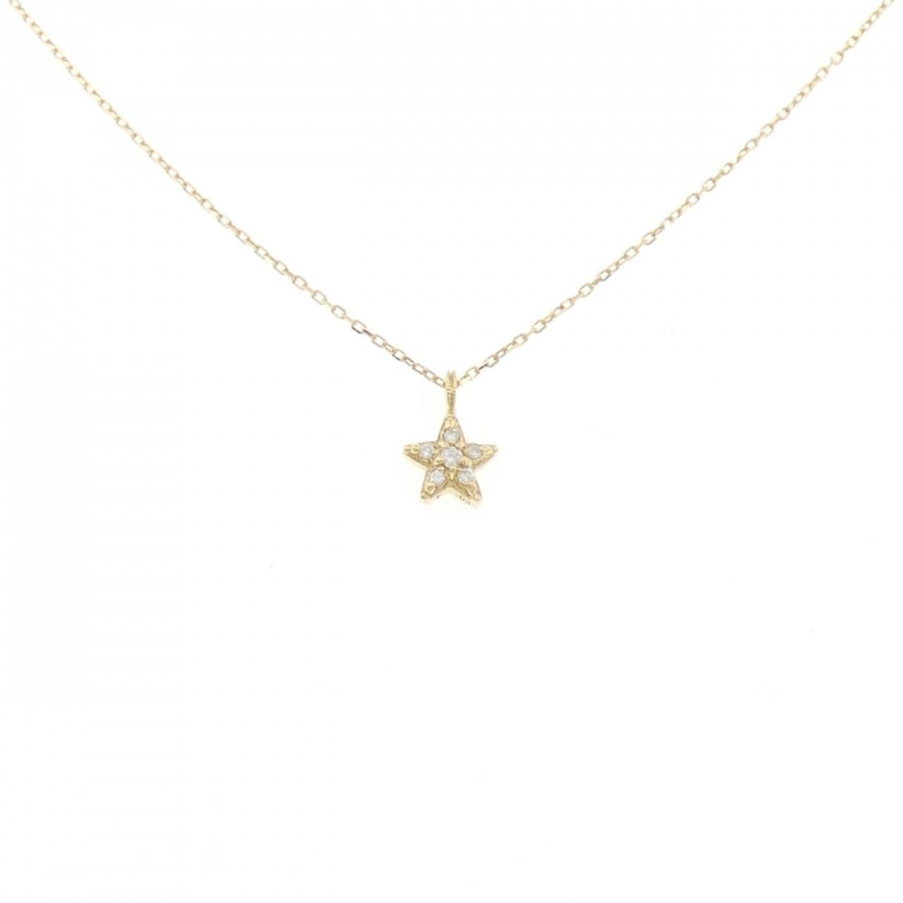 K18YG スター ダイヤモンド ネックレス 0.03CT