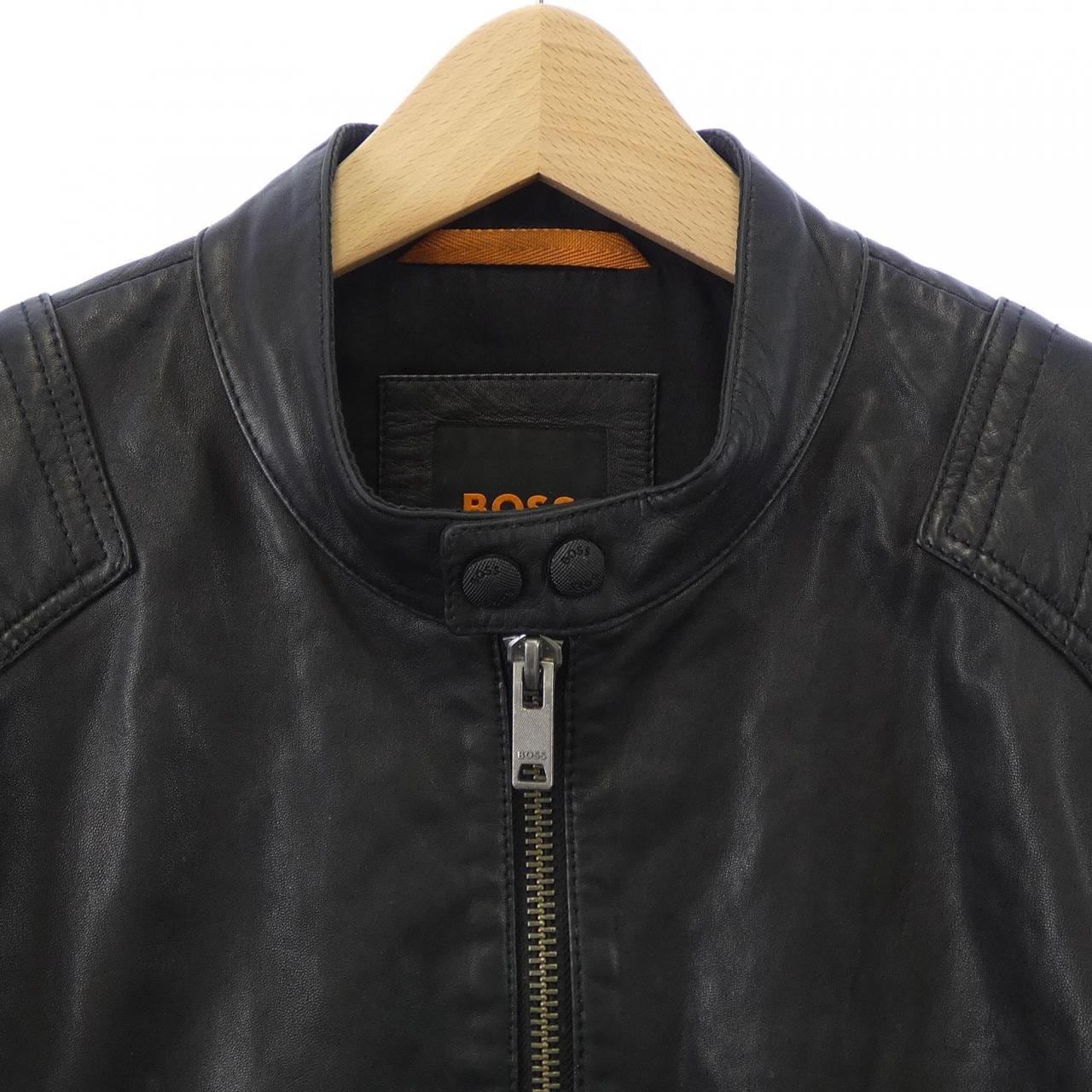 ボス BOSS レザーライダースジャケット