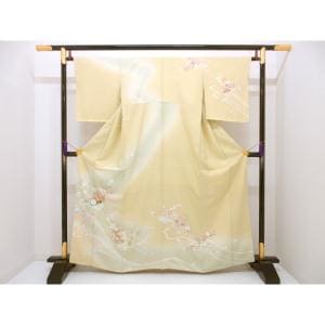 【未使用品】訪問着　友禅金彩加工　刺繍入りボカシ染