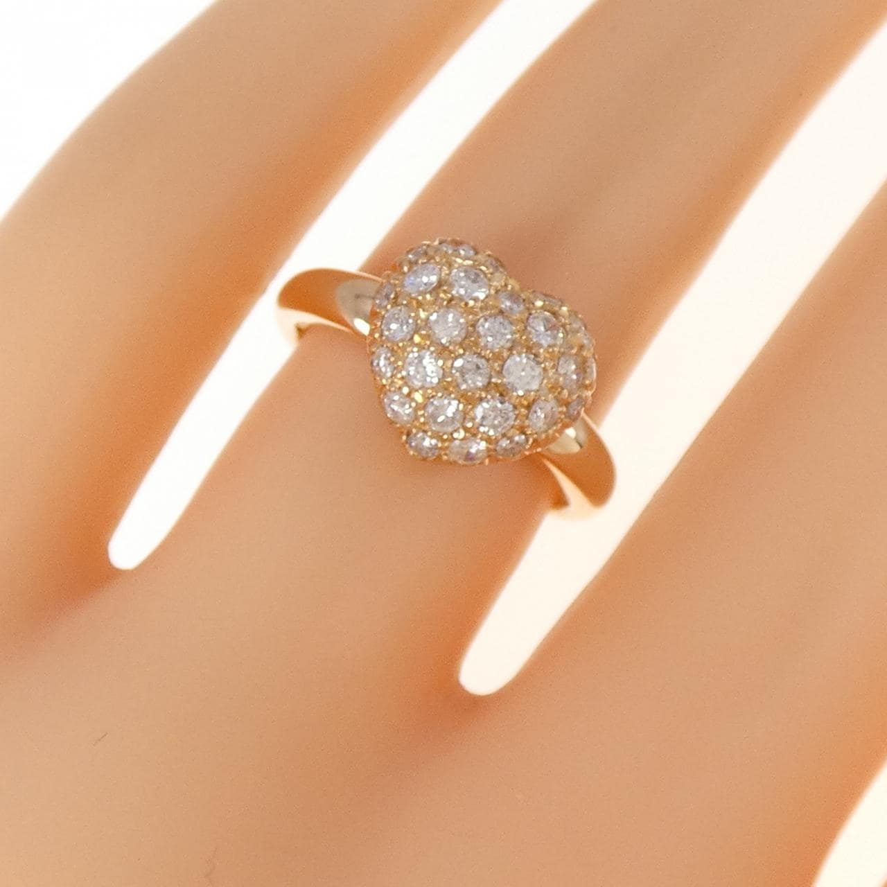 K18PG ハート ダイヤモンド リング 0.54CT