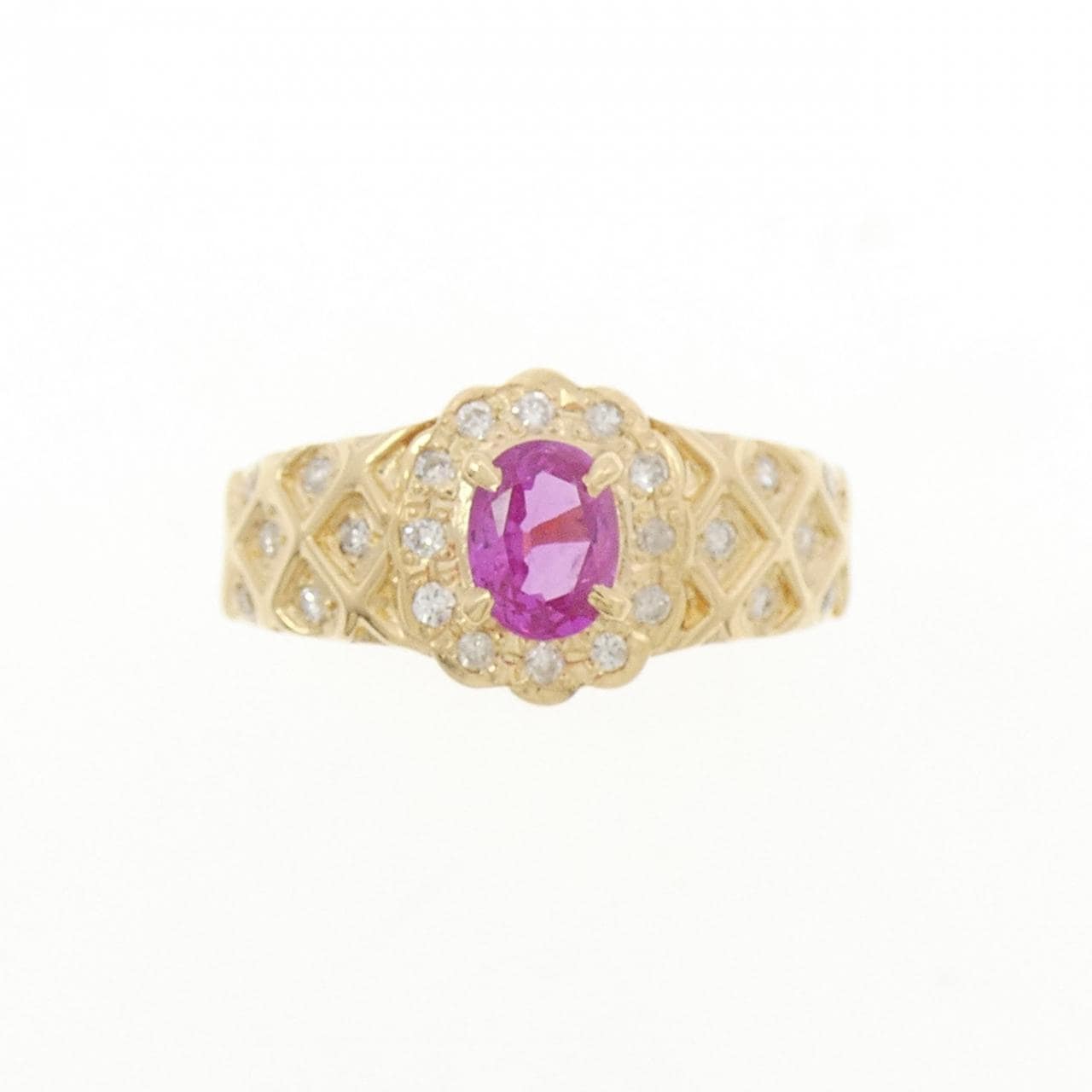 K18YG ルビー リング 0.4CT