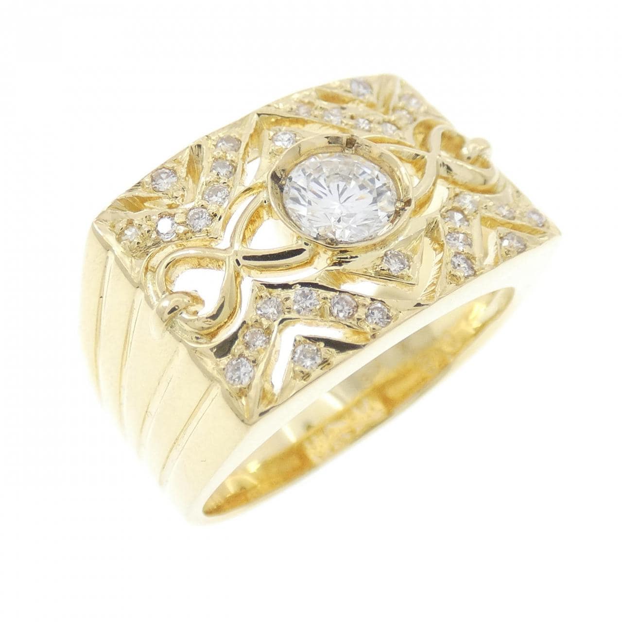 K18YG ダイヤモンド リング 0.402CT