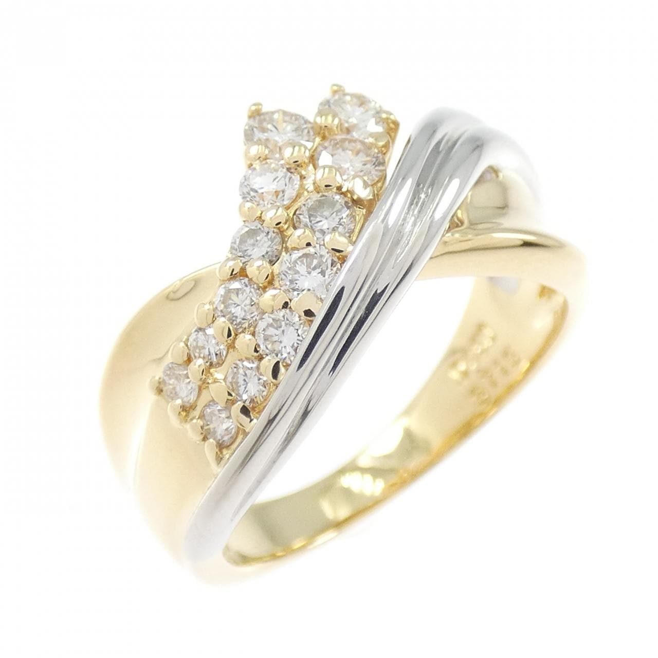 750YG/PT900 ダイヤモンド リング 0.50CT