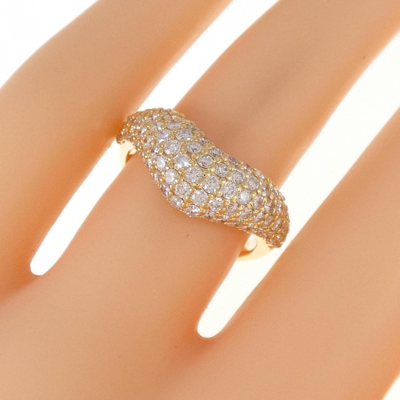 K18YG Pave Diamond Ring 1.20CT